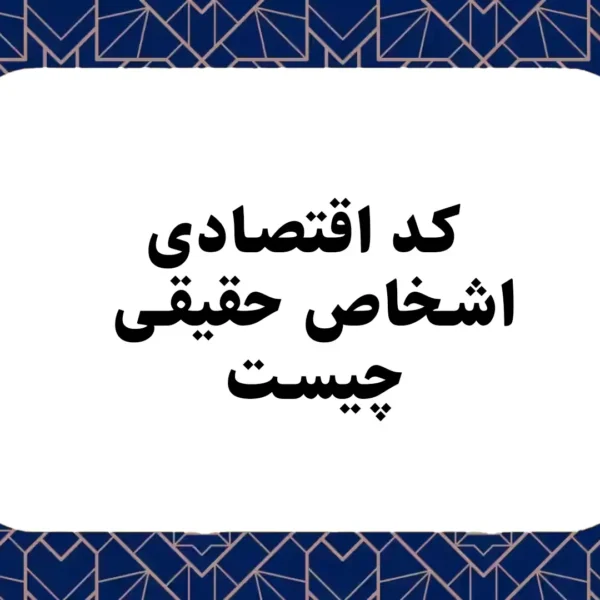 کد اقتصادی اشخاص حقیقی چیست